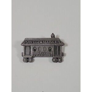 Vintage Powell & Market Cable Car Trolley Pewter San Francisco Pin Souvenir